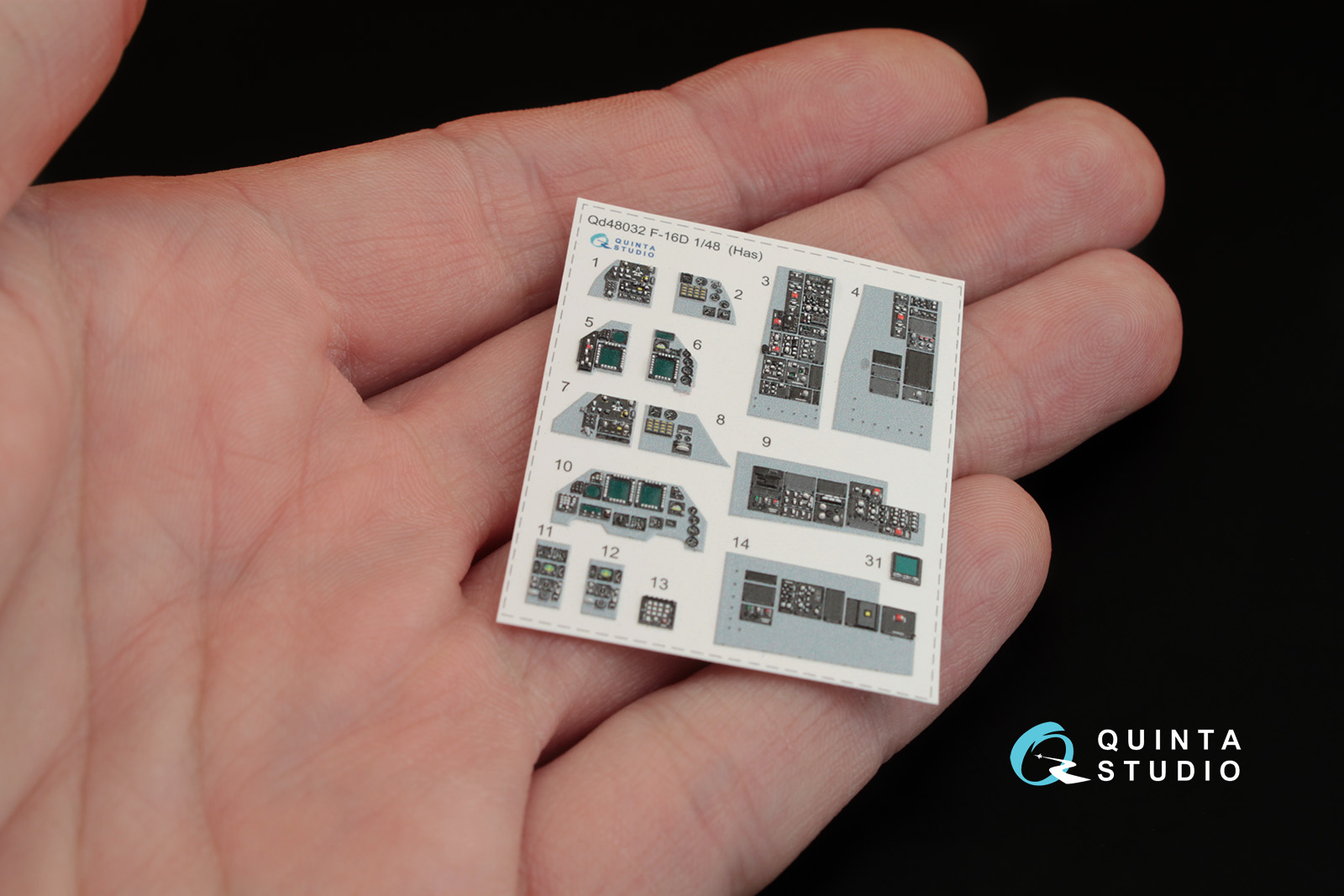 QD48032 1:48 3D Декаль интерьера кабины  F-16D (для модели Hasegawa)