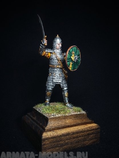 201ТБ ВИМ, пеший монгол военачальник с саблей, 54 мм Три Богатыря