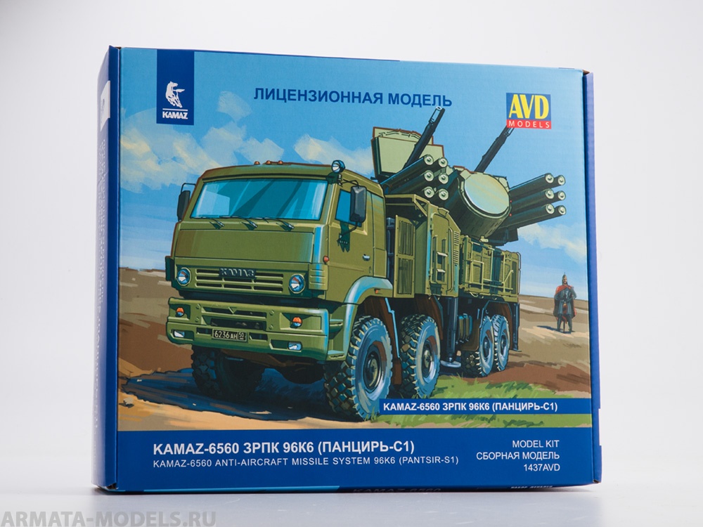 1437AVD Сборная модель КАМАЗ-6560 ЗРПК 96К6 (Панцирь-С1) AVD Models