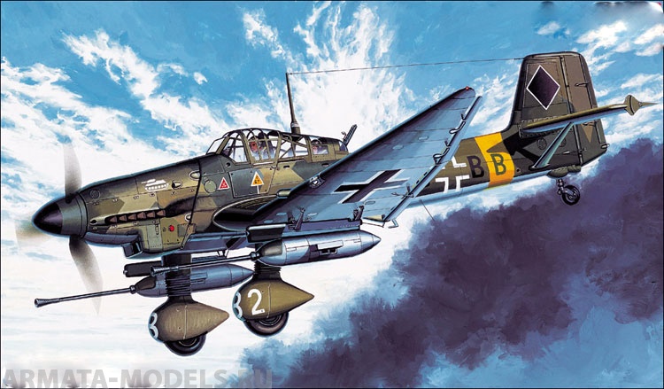 12450 Самолет  JU-87G STUKA TANK BUSTER  Academy