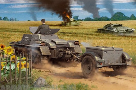 80146 Танк Munitionsschlepper auf Panzerkampfwagen I Ausf A with Ammo Trailer 1/35 Hobby Boss