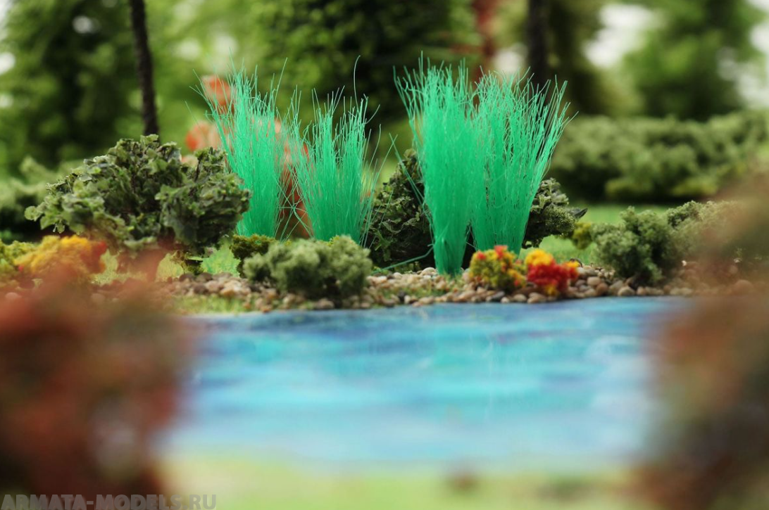 080ptv003 Высокие пучки травы Ярко-зелёные 10 шт.