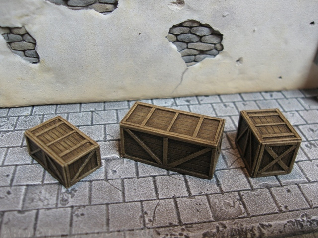 35130RIS Small Shipping Crates 6 pcs. Incl. miniature rope for the handles