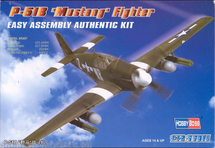 80242 Самолет P-51B MustangFighter Hobby Boss