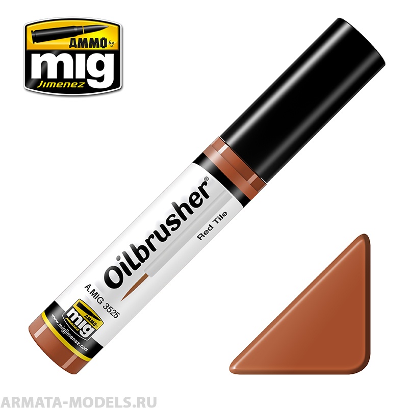 AMIG3525 Ammo Mig Масляная краска с тонкой кистью-апликатором  TILE (Oilbrushers)
