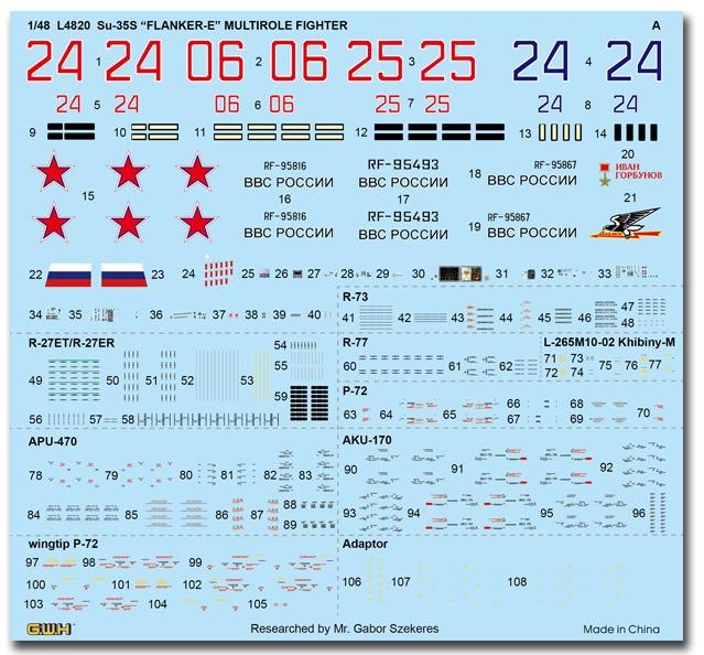 L4820 Самолет Su-35S Flanker E Multirole Fighter Great Wall