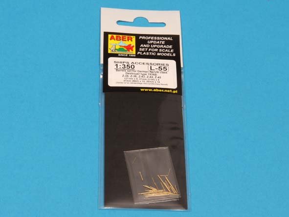 ABR-1:350-L-55  Дополнения для  Set of Barrels for Narvic classe destroyers type 1936B: 127mm x 5; 37mm (C/30) x 8; 37mm(M42) x 10; 20mm x 18 для  1/350
