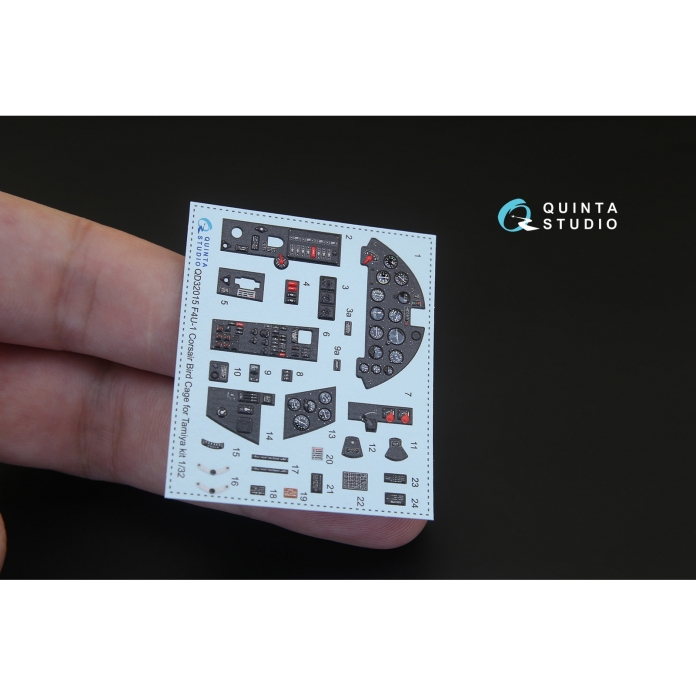 QD32015 3D Декаль интерьера кабины F4U-1 Corsair (Bird cage) (для модели Tamiya)