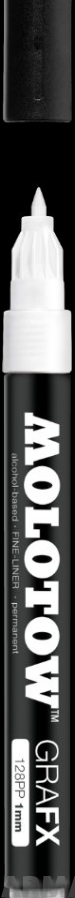 128002 Маркер MOLOTOW GRAFX Fine-Liner Белый 1мм