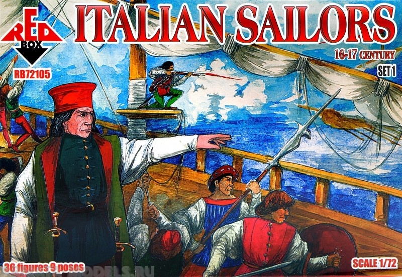 RB72105 Фигуры Italian Sailors  16-17 century. Set 1  Red Box