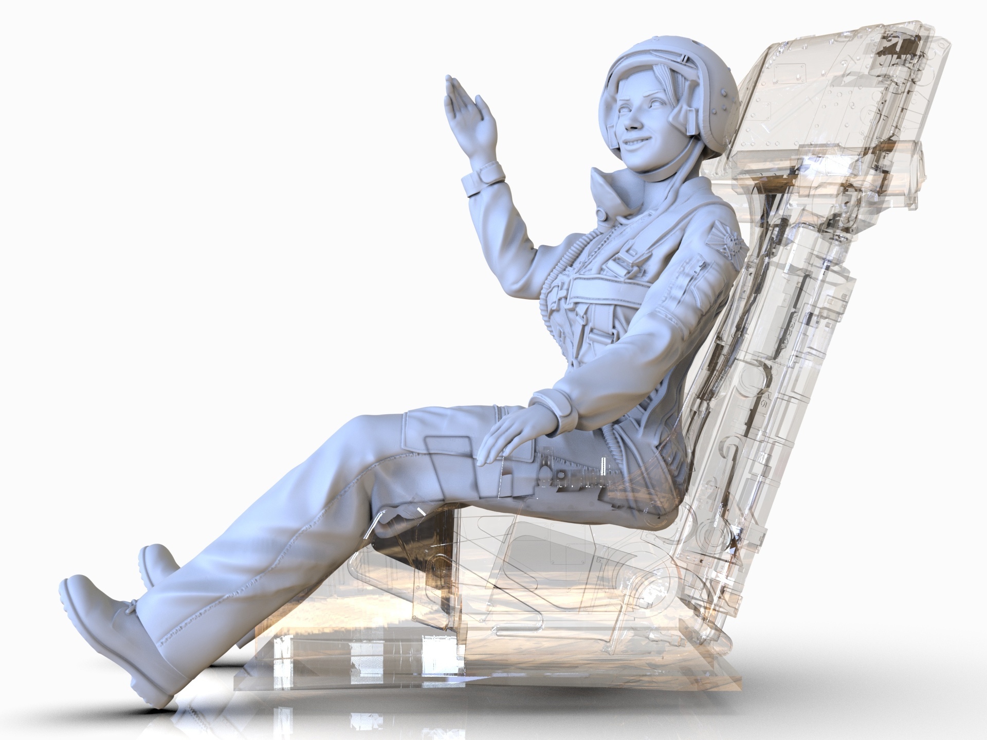 smk48036 Девушка штурмовик в кабину. Seal Model Kit