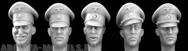 HGH11 5 heads, Ger. Off. formal peak caps 