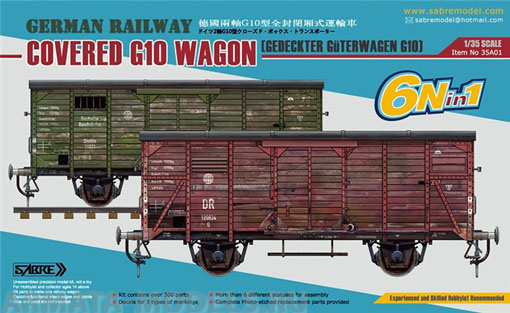 35A01-SP Сборная модель крытого вагона 1/35 COVERED G10 WAGON (6N in 1) - RED CROSS SPECIAL EDITION