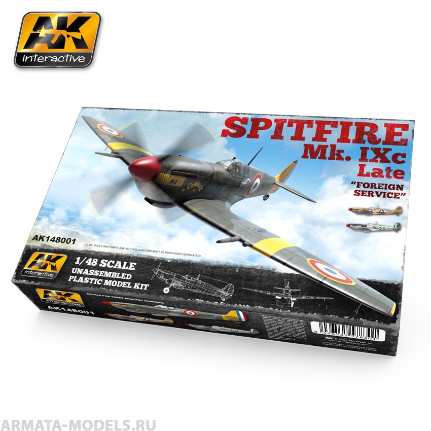 AK-148001 Сборная модель SPITFIRE Mk. IX C. LATE AK-Interactive