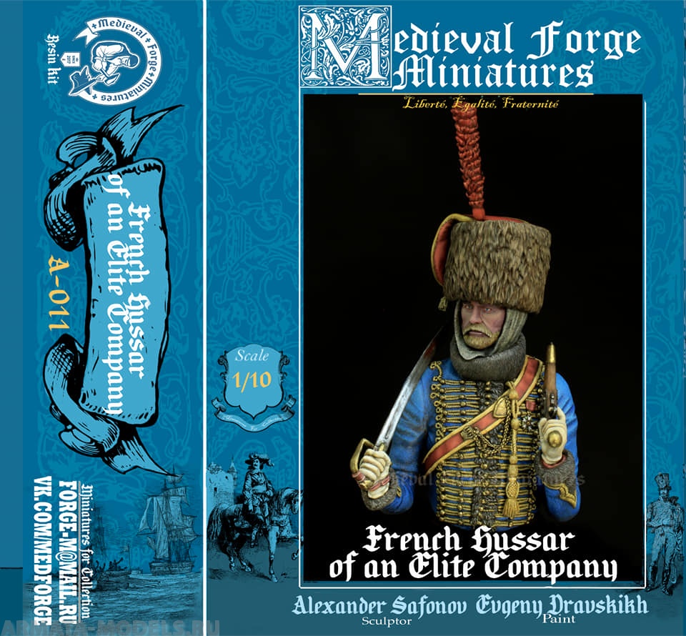 A-011 Фигура French hussar of an elite company Medieval Forge Miniatures