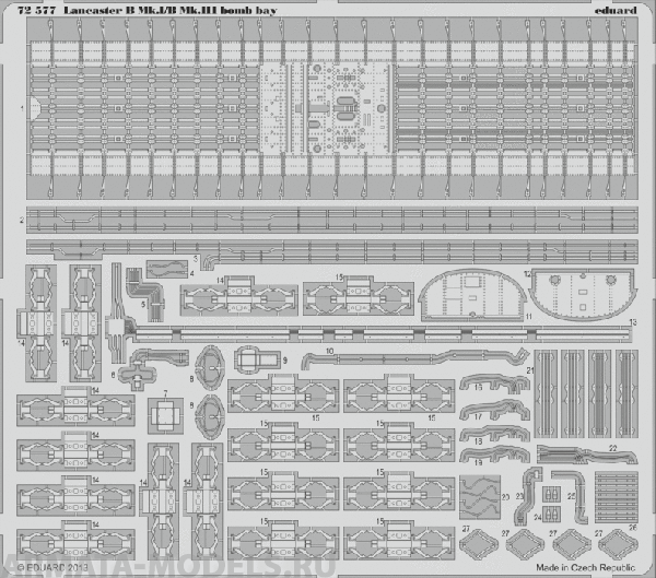 72577ED  Lancaster B Mk.I/B Mk.III bomb bay (for Airfix kit) 1/72