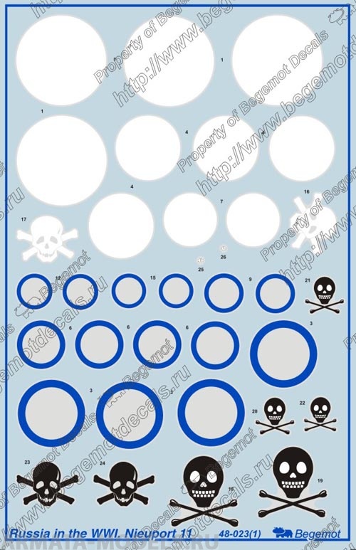 48023 Декаль Ньюпор-11 в ПМВ