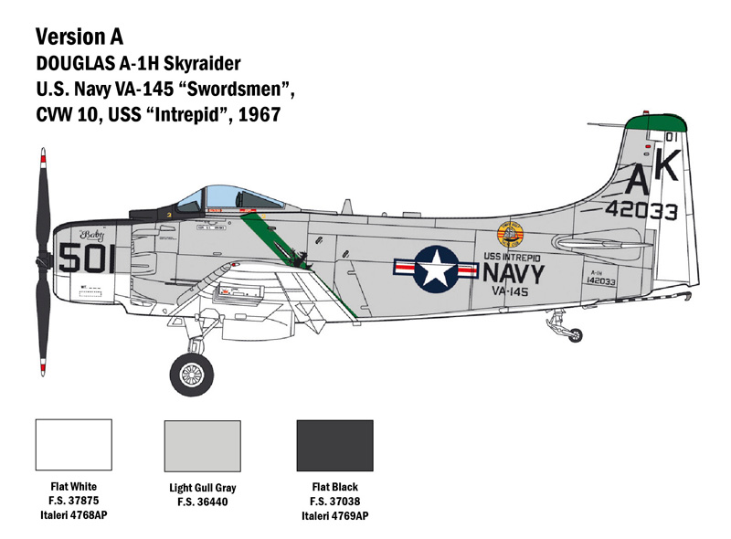 2788ИТ Самолет SKYRAIDER A-1H Italeri
