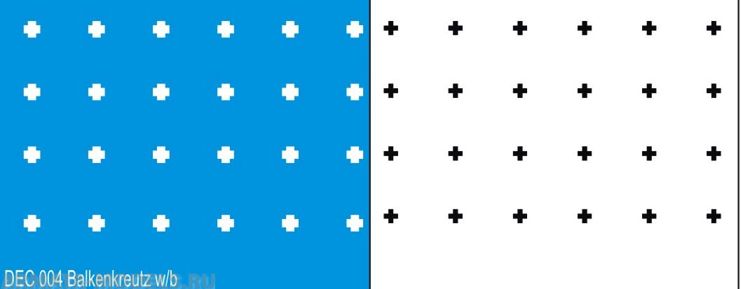 DEC004 Немецкие бортовые кресты. Белый контур черная середина