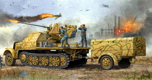 01526 37 мм Flak 37 на Sd Kfz. 7/2 (поздняя)  Trumpeter