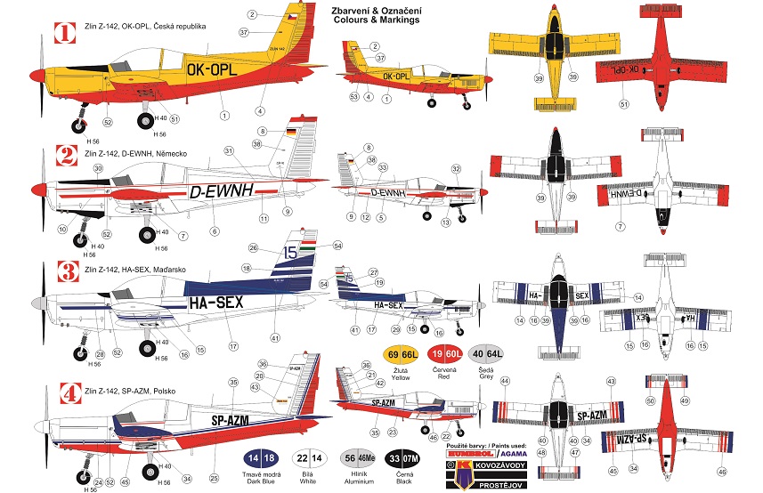 KPM0142 Zlin Z-142 civil KP Models