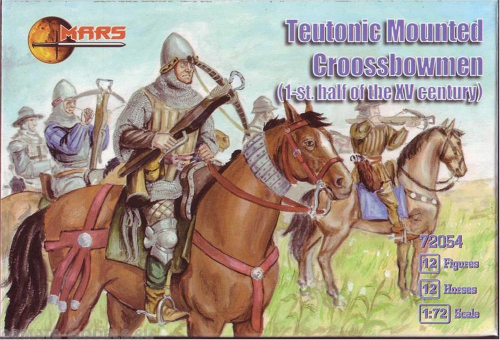 72054MR Фигуры Teutonic Mounted Croossbowmen 1/72 Mars Mars