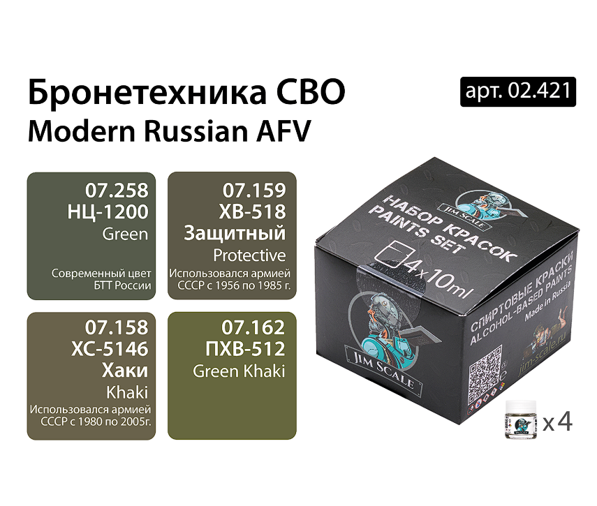 02.421JIM Набор спиртовых красок Jim Scale Бронетехника СВО