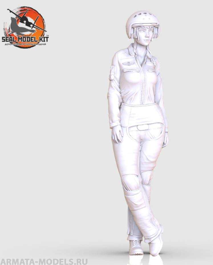 smk48029 Девушка пилот в шлеме зш-7 (Не для свободной продажи) Seal Model Kit