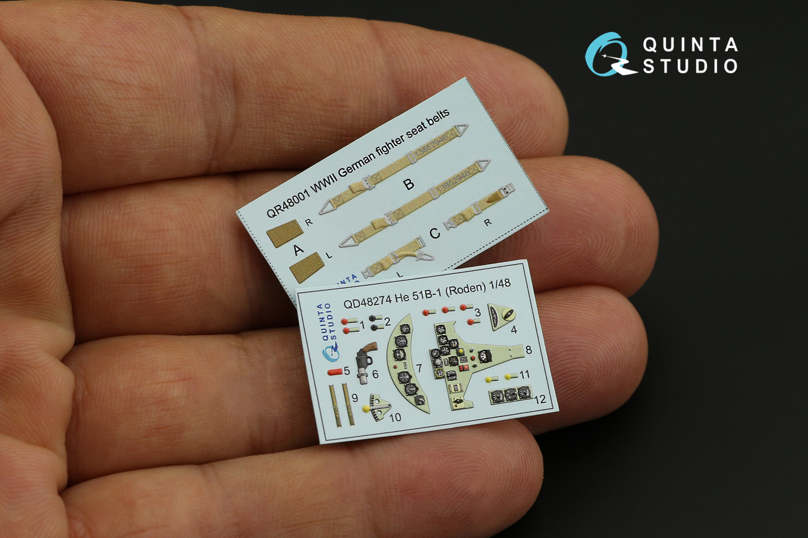 QD48274 3D Декаль интерьера кабины He 51B (Roden)