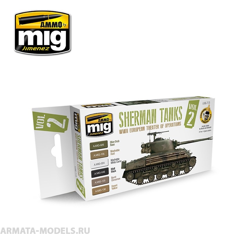 AMIG7170 Ammo Mig Набор акриловых красок  WWII EUROPEAN THEATER OF