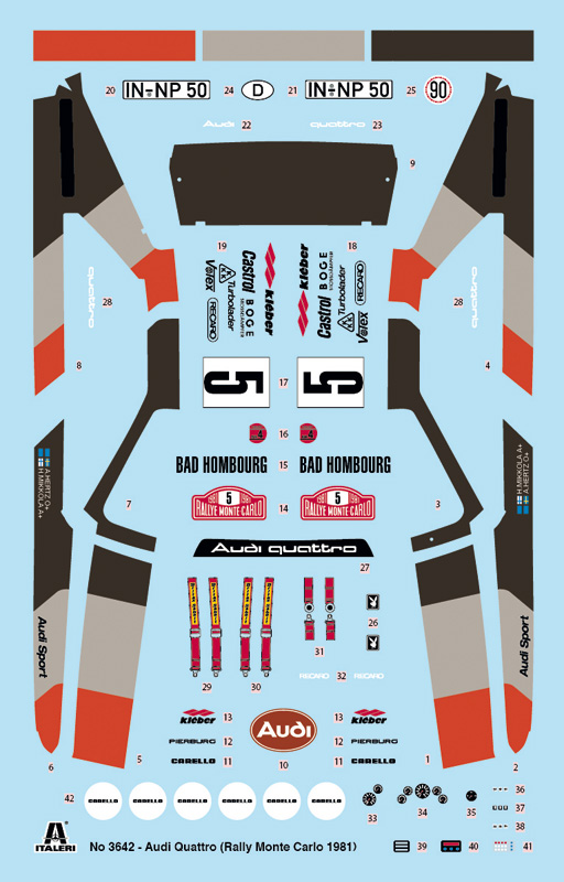 3642ИТ Автомобиль AUDI QUATTRO Ралли Italeri
