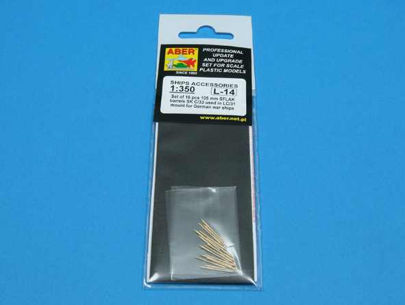 ABR-1:350-L-14  Дополнения для  Set of 16 pcs 105 mm SFLAK barrels used in C/37 mount for German ships для  1/350