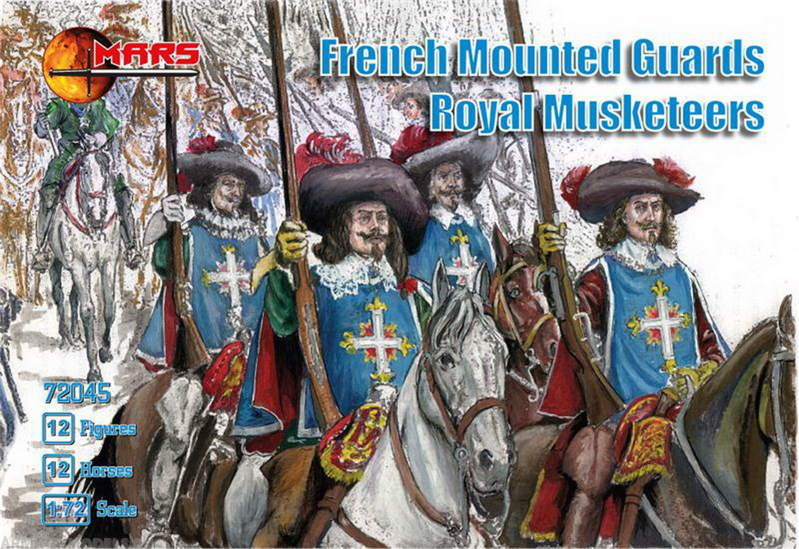 72045MR Фигуры French Mounted Guards Royal Muskets 1/72 Mars Mars