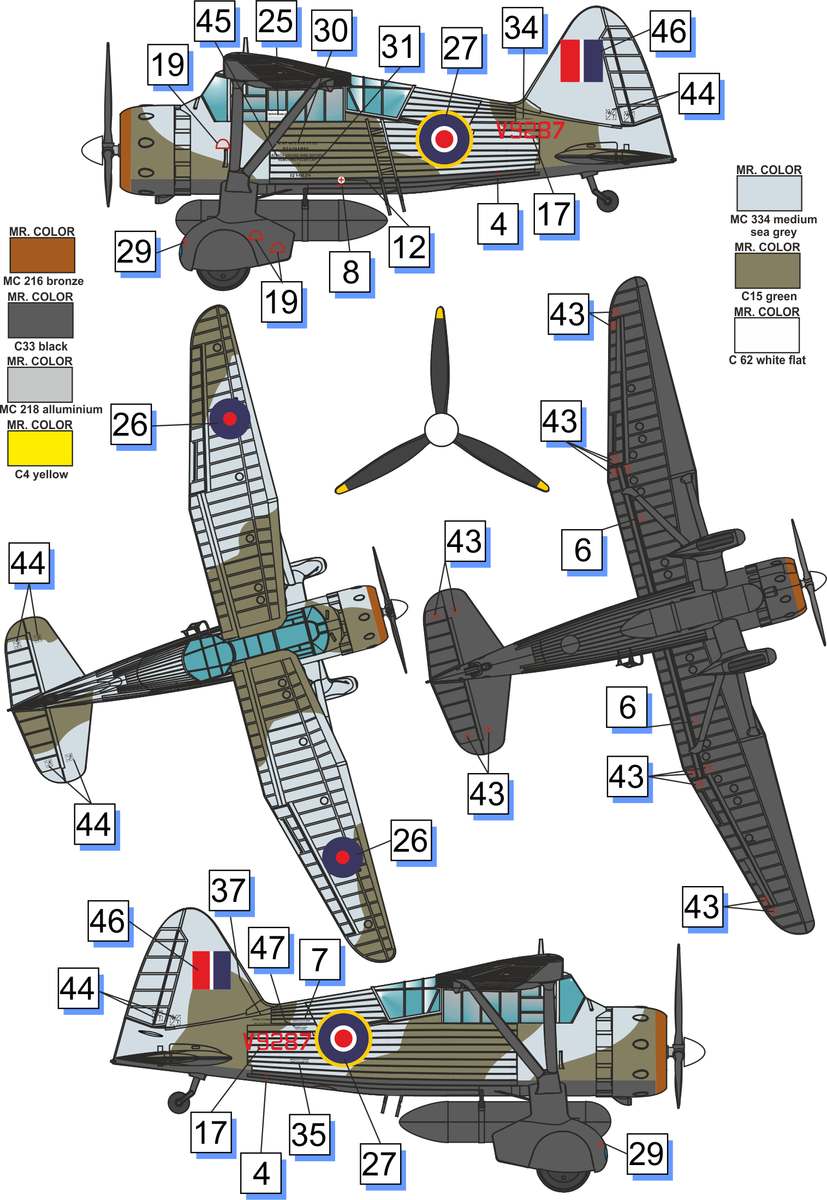 DW72023 Многоцелевой вспомогательный самолет Lysander Mk.III (SD) Dora Wings