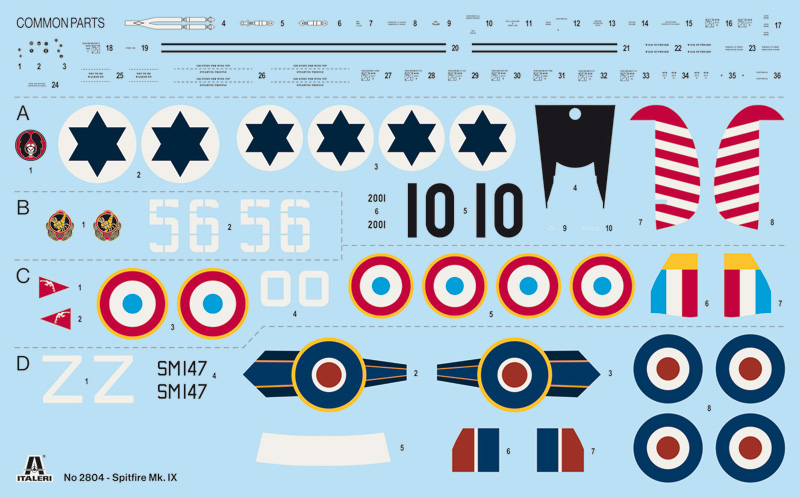 2804ИТ Самолет SPITFIRE Mk. IX (10013160/011122/3526709, ИТАЛИЯ) Italeri