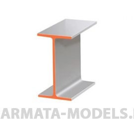 EVG285 Двутавр пластиковый 4х3,7 мм, 3 шт/уп.