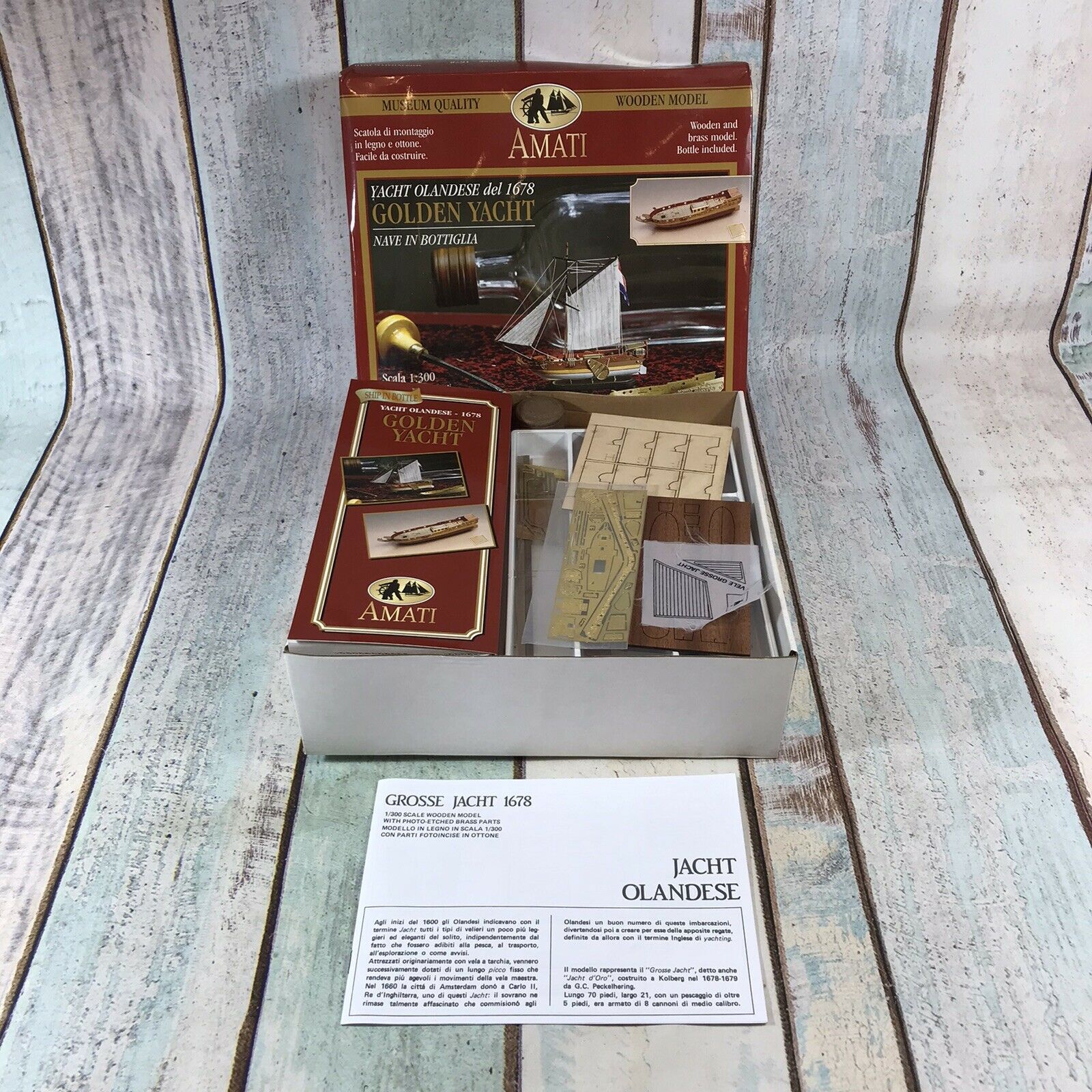 AMATI1350 Сборная модель Golden Yacht корабль в бутылке AMATI