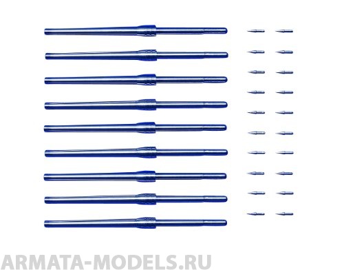 12643T Набор металлических орудийных стволов калибра 46см для Ямато ( в комплекте 9 стволов и 20 снарядов) Tamiya