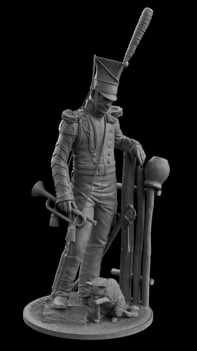 CHM-75076. Штаб-трубач армейских уланских полков, Россия 1812-14 гг. 75 мм. Материал - смола. Chronos Miniatures