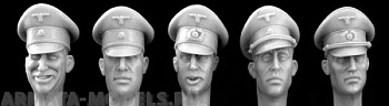 HGH11 5 heads, Ger. Off. formal peak caps 
