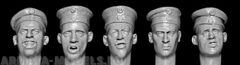 HGH21 5 heads wearing German WW1 soft field caps 