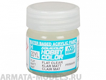 H 20YL  Лак акриловый матовый экономичная упаковка MR.HOBBY 40мл  FLAT CLEAR