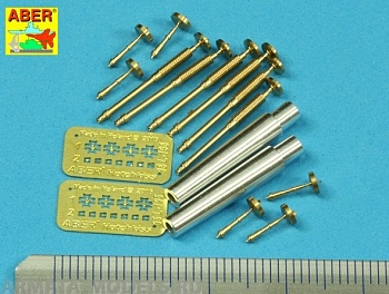 ABR-35-L-197  Дополнения для  Barrels for British WWI Tank Mk.V (Male, Female or Hermaphrodite) for 6 pdr (57mm) gun x 2pcs. 8mm Hotchkiss m.1909 x 6pcs. для Takom model 1/35