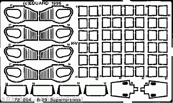 72204 Фототравление В-29А   интерьер+экстерьер для модели фирмы (Academy) (Eduard)  